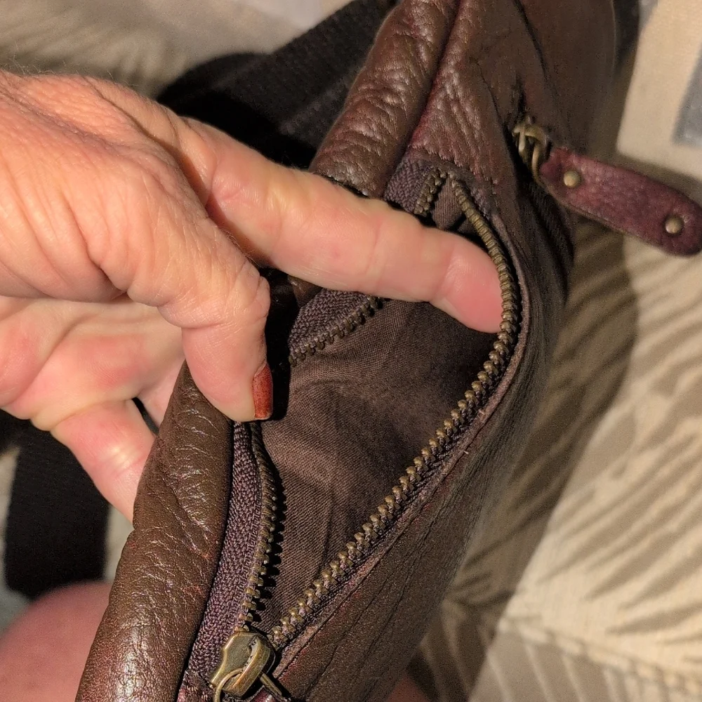 Scully Dark Brown Leather Messenger Bag